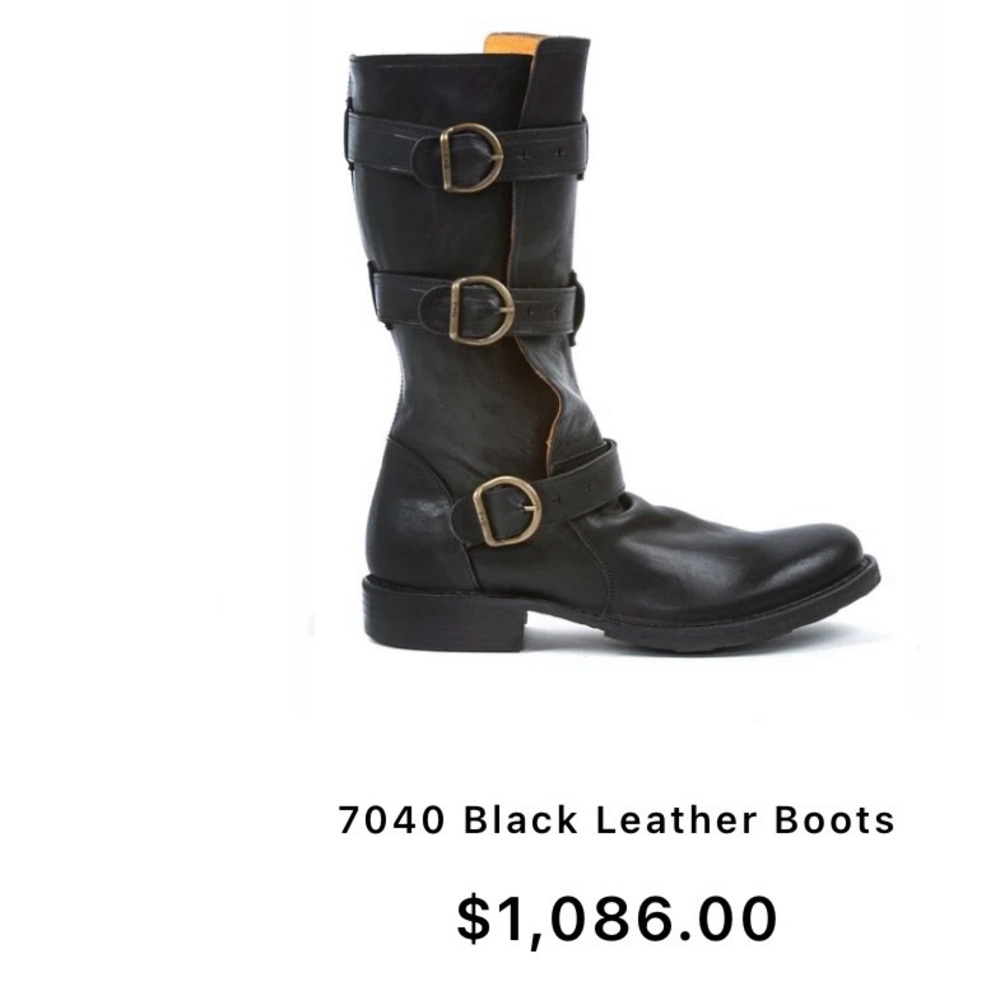 New Fiorentini + Baker 7040 Three Buckle Eternity Mid- calf Boots 37 7 7.5
